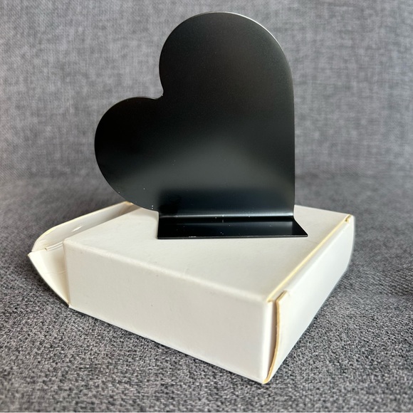 Funny, Heart Shaped Desk Decor, Stainless Steel, Black, Silver - Picture 3 of 17